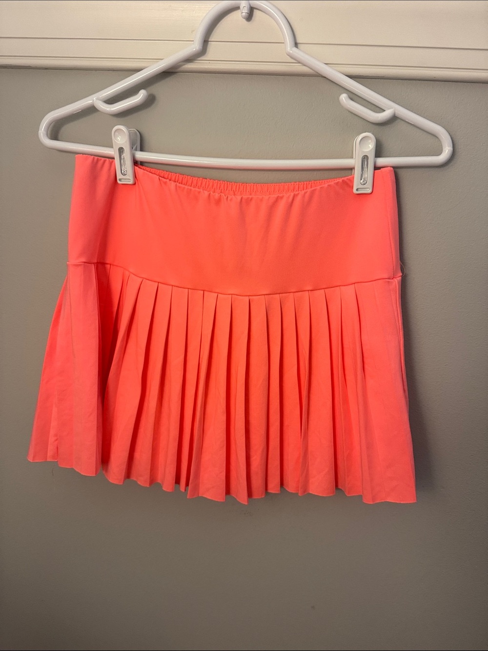 Coral Pink Pleated Athletic Skirt